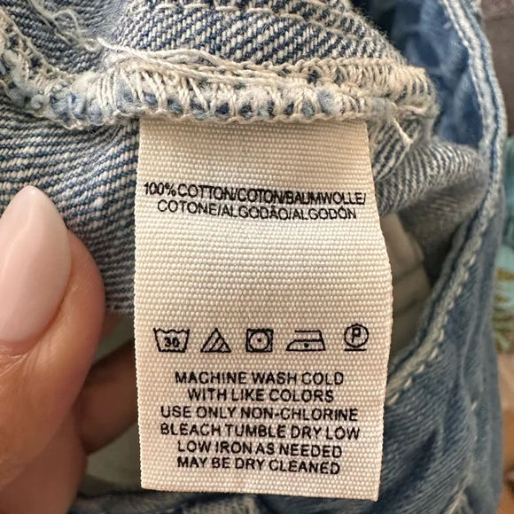 Free People Sweet Surrender Lace Inset High Rise Jean Shorts Size 27 - Picture 8 of 10